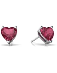 Genuine Pink Tourmaline 14kt White Gold Stud Earrings