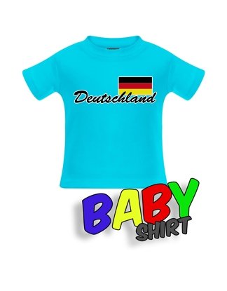 DEUTSCHLAND FAN T-SHIRT – DEUTSCHLAND FLAGGE – BABY – BLAU – T-SHIRT by Jayess-Baby Gr. 92/98