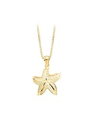 14K Yellow Gold 16.5 x 14.75 MM Starfish Pendant with Chain