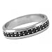 Fancy-Black Diamond Wedding Band Mens Ring 14k White Gold