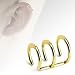 Gold Plated Stainless Steel Fake Earring: Cartilage Clip-on Ear Cuff - One Size Fits All - Supplied in Gift Bag