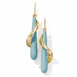 14k Gold Turquoise Bar Ribbon Earwire Earrings
