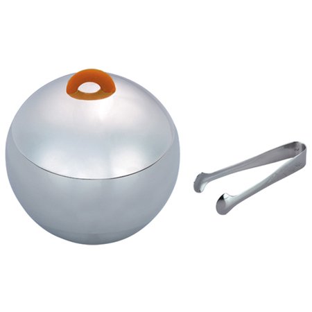 Double Wall Ice Bucket w/ Ice Tong - Orange
