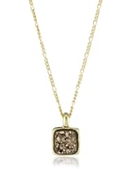 Marcia Moran "Chocolate" Bronze Druzy Small Square Pendant Necklace