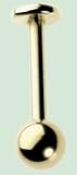 Titanium Gold Labret 14gauge by 3/8 inch with 5/32 ball