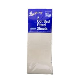 2 COTBED FITTED SHEETS 70X 140 CM 100% COTTON CREAM