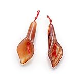 Carnelian Gemstone Pendant Bead Lily Flowers 40mm (2)
