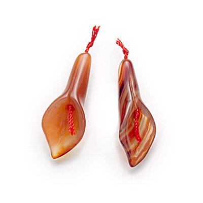 Carnelian Gemstone Pendant Bead Lily Flowers 40mm (2)