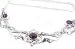 Jewelry : Unusual Old World Style Sterling Silver 3-Stone Amethyst Leaf Choker Necklace