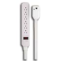 FIRST ALERT 90802-3FA-011 Fire Shield Protected 6-Outlet White Surge Strip with 15-Amp Circuit Breaker and 3-Foot Cord