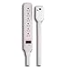 TRC 90802 FIRST ALERT LCDI Protected Surge Power Strip with Fire Shield Safety, 6-Outlet, 3-Foot, White