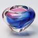 Hand Blown Purple & Blue Sommerso Art Glass Vase 6 tall