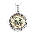 14K Two-Tone Gold Prasiolite (Green Amethyst) and Diamond Pendant