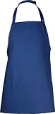 Chef Works F10 3-Pocket Bib Apron, 24-Inch Length by 28-Inch Width, Royal Blue