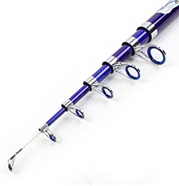 Travel 7-Sections Telescopic Spinning Fishing Rod Pole 3.6M 12Ft Blue