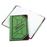 Boorum & Pease 667-R Mini account book, green/red canvas cover, record rule 9-1/2 x 6, 208 pages