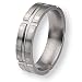 Sterling Silver Dots Brushed and Polished Titanium Ring (6.0 mm) With Wood Box - Sizes 8.5-12