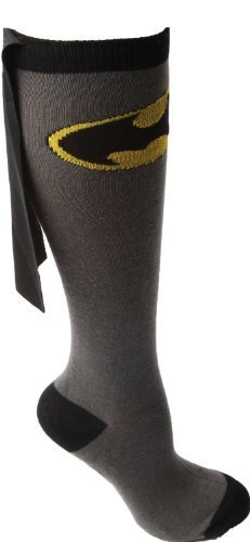  BATMAN CAPE JUNIORS GREY KNEE HIGH SOCKS