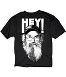 Duck Dynasty Hey!! Mens T-Shirt, Black, Large