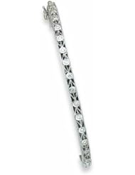 14K White Gold Oval Bangle Bracelet Mounting