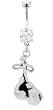 DANGLING SILVER BOXING GLOVE BELLY RING