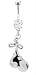 DANGLING SILVER BOXING GLOVE BELLY RING