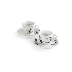 Bialetti Carosello Espressotassen-Set mit 6 Tassen und Unterteller