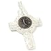 Sterling Silver Bronze Coin Cross Pendant