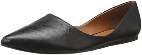 Franco Sarto Women's Heath pointy toe flat skimmer, Black Leather, 6.5 M US