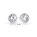 Bling Jewelry 925 Silver Bezel Set Round Cut CZ Unisex Stud Earrings