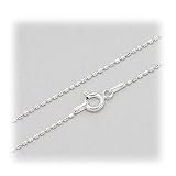 Nickel Free Italian Sterling Silver Bead Ball Chain Necklace 1 mm - High Polish - 18 inches