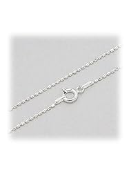 Nickel Free Italian Sterling Silver Bead Ball Chain Necklace 1 mm - High Polish - 18 inches