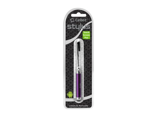 Cellet Ultra-Sensitive Expandable Mini Stylus for Apple iPad iPhone Samsung S3 S4 S5 Note 2 3 HTC One Nokia Motorola and Other Touchscreens - Purple