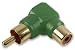 from Majadu RCA Phono Right Angle 90 Degree Plug Socket Gold Adaptor Converter - Green
