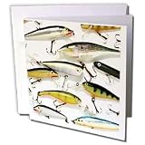 Fishing - Fly fishing Lures - Greeting Cards-12 Greeting Cards with envelopes