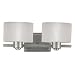 Quoizel PF8602ES Pacifica 6-1/2-Inch Bath Bar with Two Lights with Opal Etched Glass, with Wave Pattern, Empire Silver Finish