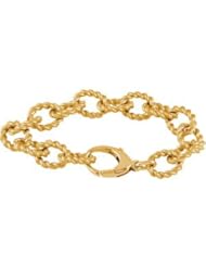 Clevereves Sterling Silver 07.50 Inch Gold Plated Sterling Silver Link Bracelet