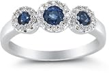 Three Stone Sapphire and Diamond Ring