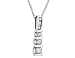Diamond Three Stone Pendant 1/2 Carat (ctw) in 14K White Gold with Chain