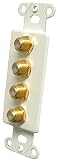 Oem Systems Company IW-4FG F Connector Jack Plate (White)