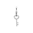 14K White Gold 0.12 ct. Diamond Key Charm