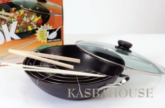 5pc. enameled cast iron wok set by ilsa – made in italy
