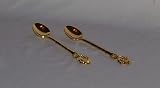 Heavy Gold Rose Demitasse Spoon (2) Spoons