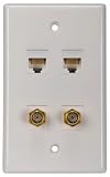 Audiovox TPH559 Dual Coax Wall Plate Cat5/6