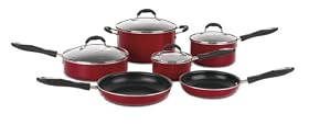 Cuisinart Advantage 10-Piece Nonstick Cookware Set, Red