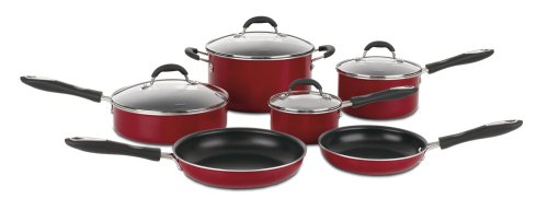 Cuisinart Advantage Non-Stick 10 Piece Cookware Set, Red
