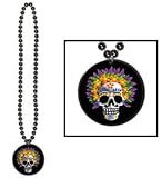 Day of The Dead Bead Necklace Medallion