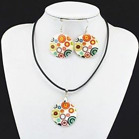 Ruisilp Toonykelly Fashionable Multicolor Natural Shell Cowry(Earring and Necklace) Jewelry Set