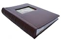 Deluxe Leather Photo Album with Faux Suede Interior Lining - Stores 300 Pictures, Brown