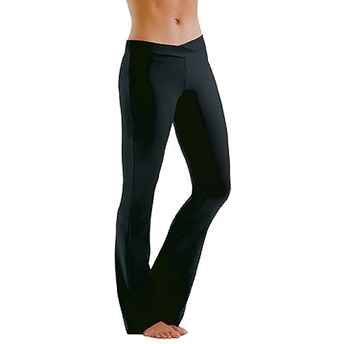 Motionwear Girls Black Cotton V-Waist Jazz Dance Pants 2-14